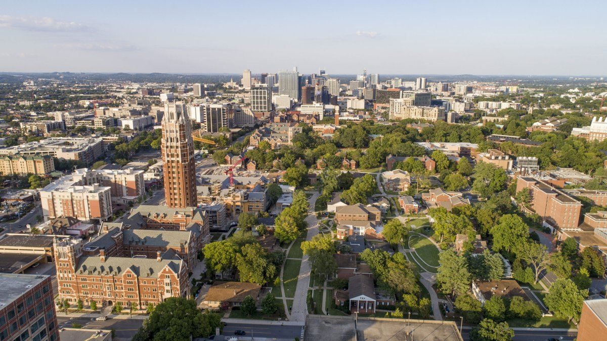 Vanderbilt campus and the Nashville skyline from above