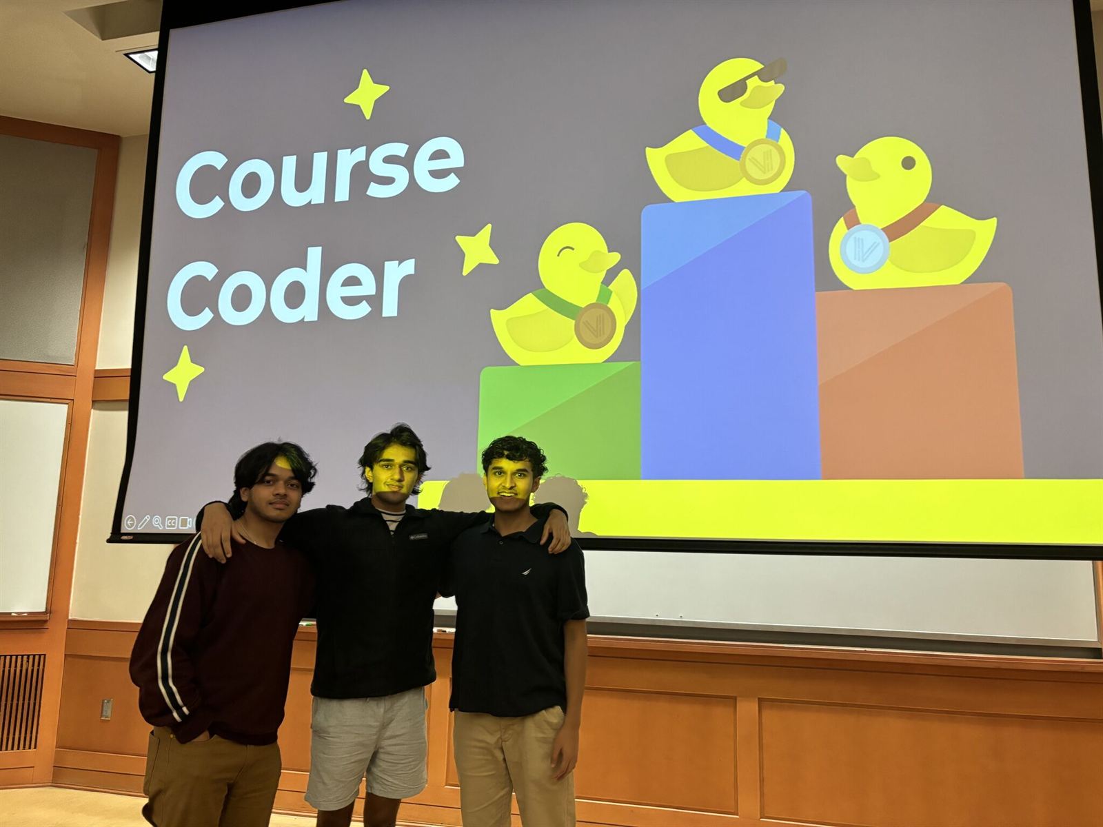 The CourseCoach team on stage at VandyHacks